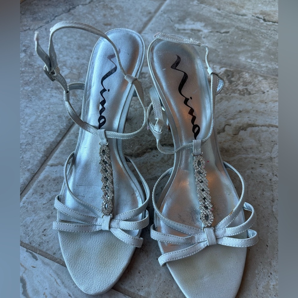 Nina Metallic Strappy Heels